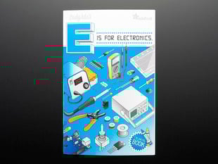 Front cover of an alphabet coloring book with various electronic items. 