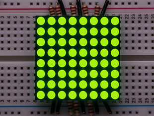 Small 1.2" 8x8 Ultra Bright Yellow-Green LED Matrix 