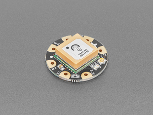 Angled shot of round GPS module.