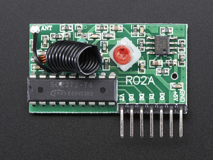 Simple RF Receiver with antenna, chip and header pins