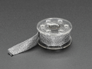 Stainless Steel Conductive Ribbon - 5mm wide 1 meter long coiled in a wheel. 