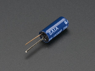 Plastic cylinder with two wires sticking out