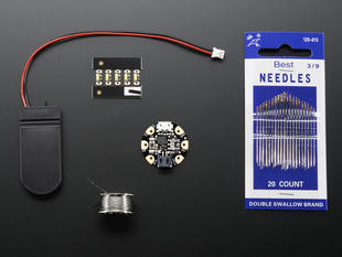 A collection of electronic parts included in the starters pack.