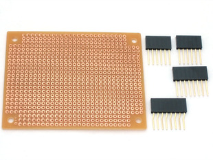 Top view of disassembled DIY shield for Arduino.