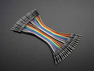 Angled shot of Premium Male/Male Jumper Wires - 20 x 12 (300mm)