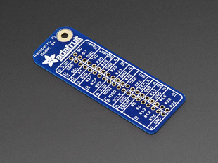 Angled shot of Adafruit GPIO Reference card PCB.