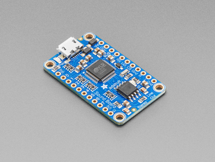 Angled shot of blue rectangular audio FX sound board.