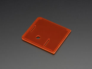 Angled shot of orange lid for Raspberry Pi Model A+ Case.