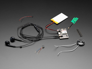 Adafruit FONA  Starter Pack with battery, antenna, speaker and headset