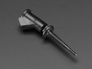 Angled shot of black Pomona SMD Micro Grabber test clip.