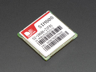 Angled shot of a SIM808 GSM + GPRS + GPS Cellular Module. 