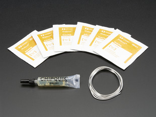 Chip Quik SMD Removal Kit with solder, tube of gel, and five wipes
