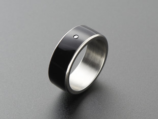 Black resin and metal ring