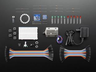 Electronic components included in a Make:Bluetooth Book Parts Pack - Book Not Included. 