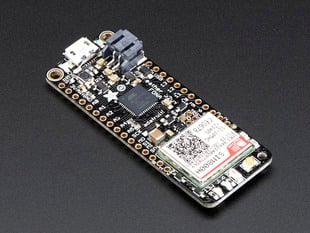 Angled shot of rectangular microcontroller.