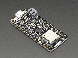 Angled shot of rectangular microcontroller.
