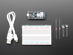 A collection of electronic parts included in kit.