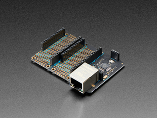Angled shot of Particle Ethernet FeatherWing.
