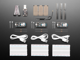 A collection of electronic parts included in kit.