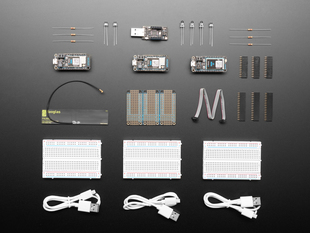 A collection of electronic parts included in kit.