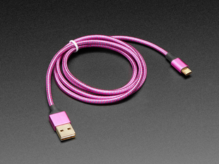 Fully Reversible Pink/Purple USB A to micro B Cable