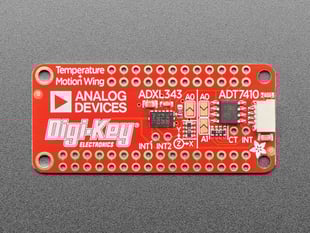 Top-down view of a red rectangular sensor.