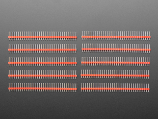 Break-away 0.1 inch 36-pin strip male header - Red plastic