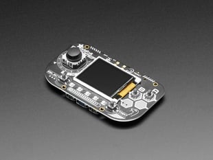 Angled shot of Adafruit PyGamer for MakeCode Arcade, CircuitPython or Arduino.