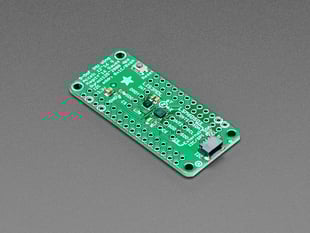 Angled shot of a Adafruit LSM6DSOX + LIS3MDL FeatherWing.