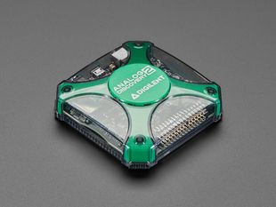 Angled shot of a Digilent Analog Discovery 2 USB Oscilloscope and Logic Analyzer.