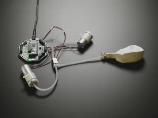 Pneumatic project with two pumps, inflating a balloon
