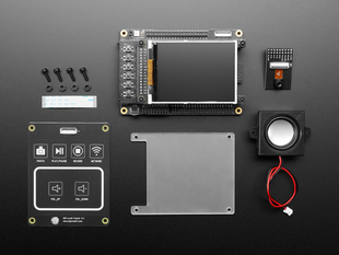 ESP32-S2 Kaluga Dev Kit featuring ESP32-S2 WROVER with TFT screen module, capacitive touch pads, speaker, camera and hardware.