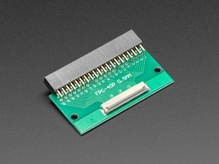 Angled shot of 40-pin FPC to 2x20 Right Angle Socket Header PCB.
