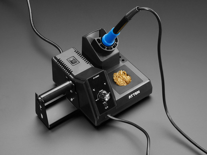 Angled shot of assembled soldering station.