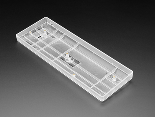 Angled shot of clear plastic keyboard shell.