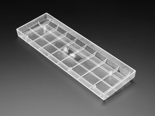 Angled shot of Clear Plastic 65% / K68 Keyboard Shell.