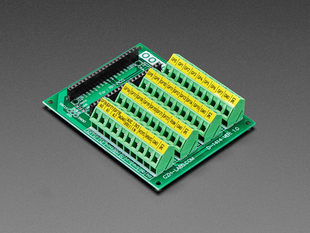 Angled shot of Screw Terminal Block Breakout Module Board for Raspberry Pi Pico.