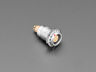 Angled shot of 5-pin aviation socket.