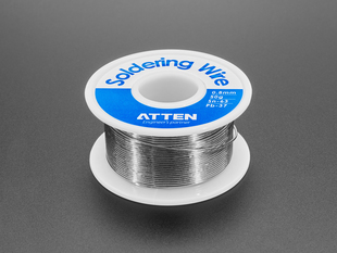 Angled Shot of the Mini Solder Spool - 0.8mm - 50 grams.