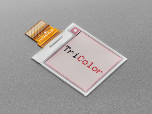 Angled shot of 1.54" display module with text, "TriColor" in red and black text.