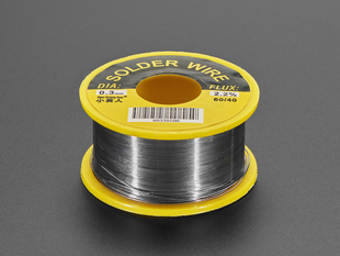 Angled shot of solder wire spool.