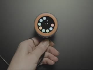 Video of a round rotary encoder microcontroller with display screen. 