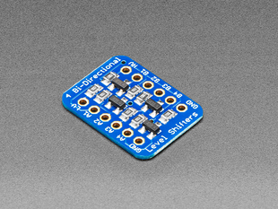 Angled shot of a 4-channel I2C-safe Bi-directional Logic Level Converter.