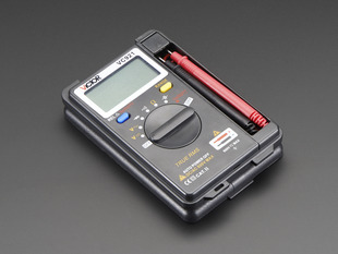 Angled shot of a Pocket Autoranging Digital Multimeter. 