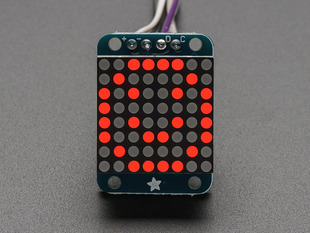 Adafruit Mini 8x8 LED matrix w/I2C Backpack- Red.