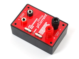 Angled shot of a EEVblog uCurrent - Precision nA Current Measurement Assistant. 