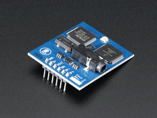 Angled shot of a Emic 2 Text-to-Speech module.